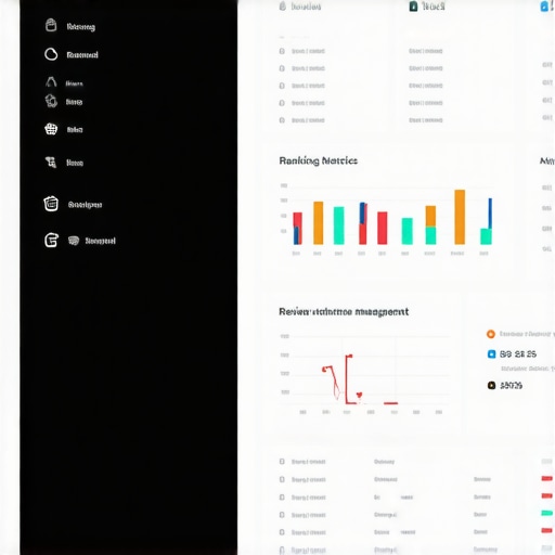 Screenshot of a local SEO dashboard displaying ranking analytics and review management