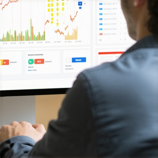 Person reviewing Google Maps ranking metrics on a digital dashboard.