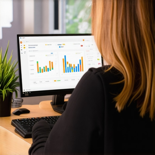 Business owner reviewing Google Maps performance data