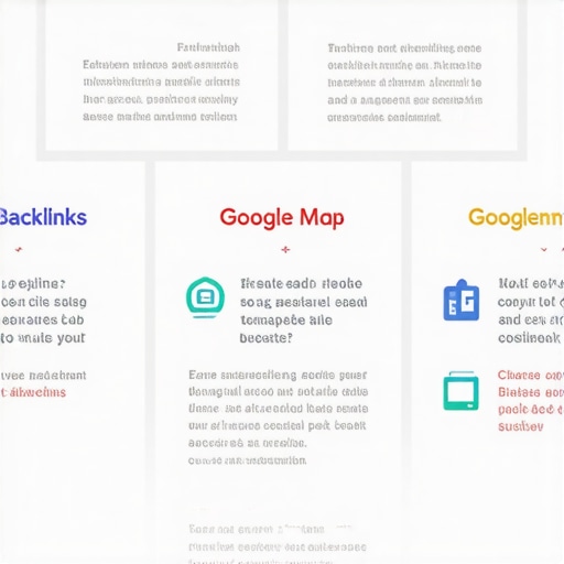 Infographic illustrating complex elements affecting Google Maps visibility.