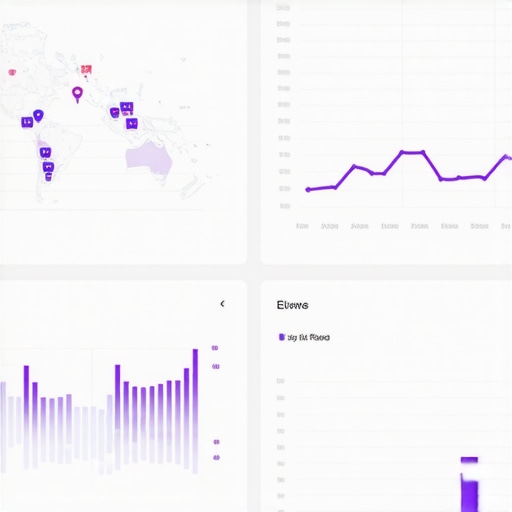 Map Ranking Analytics Dashboard Screenshot of a digital dashboard with map ranking data and SEO analytics.