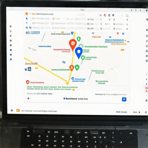 Optimizing Local Business Profile for Map Rankings A person updating a Google My Business profile on a laptop for better map pack visibility.