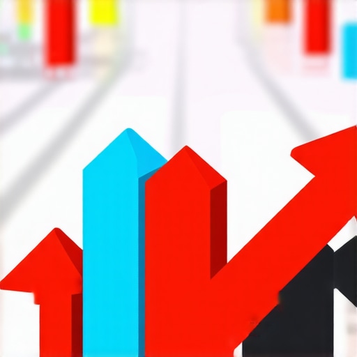 A colorful digital map showing local business rankings with trending upward arrows.