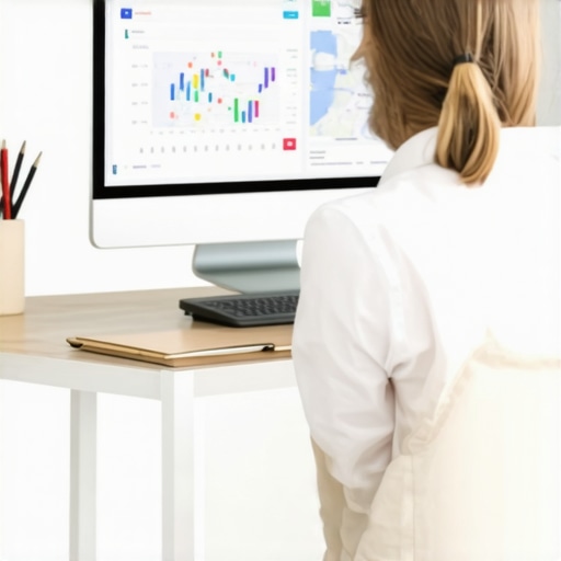 Business owner reviewing Google Maps ranking metrics on computer