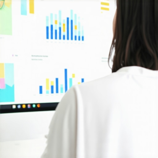A SEO specialist reviewing local search data and analytics on a desktop monitor