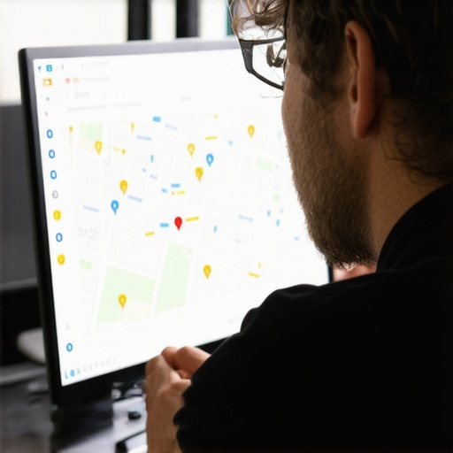 Business owner reviewing advanced Google Maps and local SEO data