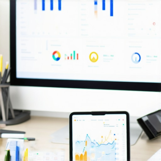 Digital Analytics Dashboard for Local SEO Screenshot of local SEO metrics on a computer monitor, highlighting growth trends in map rankings.