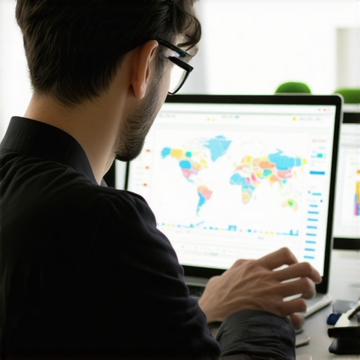A person analyzing Google Maps ranking graphs on a laptop for local SEO improvements.