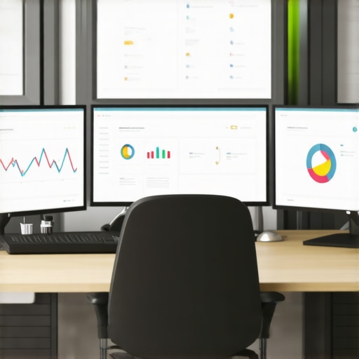 Optimizing Map Rankings with the Right Tools A workspace with computers displaying SEO tools for maintaining Google Maps rankings.