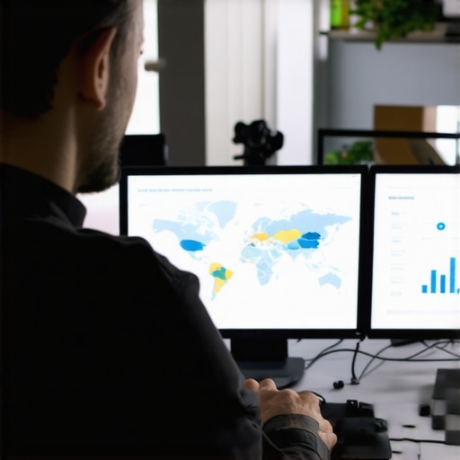 A person analyzing local SEO data on a computer screen to improve map listing performance.